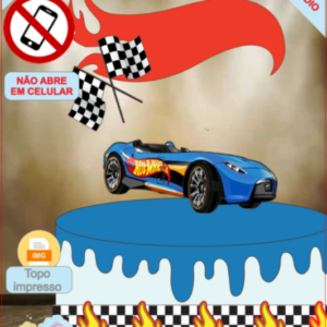 ARQUIVO de Corte Topo de Bolo  Hot Wheels - 06
