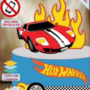ARQUIVO de Corte Topo de Bolo  Hot Wheels - 07