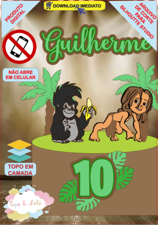 ARQUIVO de Corte Topo de Bolo Tarzan - 01