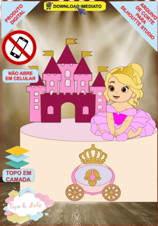 ARQUIVO de Corte Topo de Bolo Aurora Bela Adormecida - 06