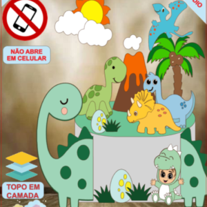 ARQUIVO de Corte Topo de Bolo  Dinossauro - 40