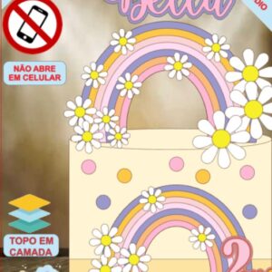 ARQUIVO de Corte Topo de Bolo  Menina Margarida Primavera - 03
