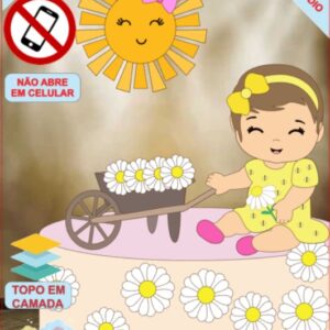 ARQUIVO de Corte Topo de Bolo  Menina Margarida Primavera - 04