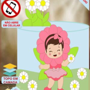 ARQUIVO de Corte Topo de Bolo  Menina Margarida Primavera - 06