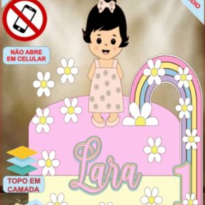 ARQUIVO de Corte Topo de Bolo  Menina Margarida Primavera - 10