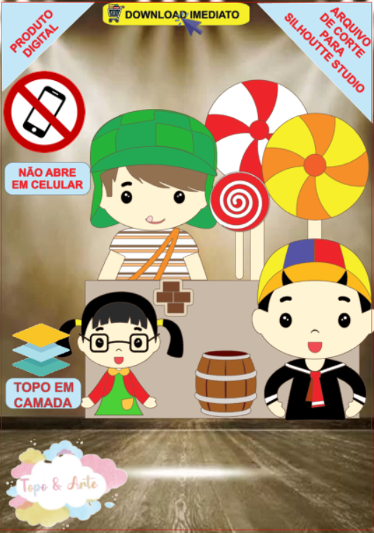 ARQUIVO de Corte Topo de Bolo Turma do Chaves - 19
