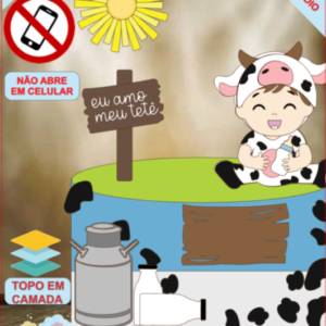 ARQUIVO de Corte Topo de Bolo  Vaca Vaquinha Eu Amo Tete - 32