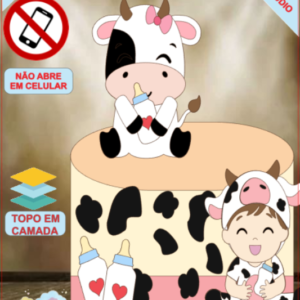 ARQUIVO de Corte Topo de Bolo  Vaca Vaquinha Eu Amo Tete - 36