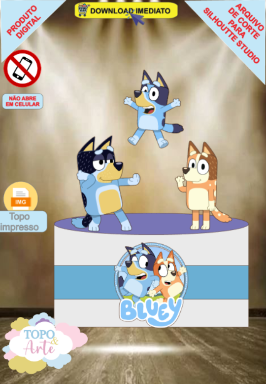 ARQUIVO de Corte Topo de Bolo Bluey - 01