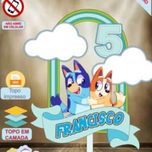 ARQUIVO de Corte Topo de Bolo  Bluey - 02