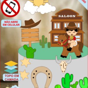 ARQUIVO de Corte Topo de Bolo  Country Cowboy Menino - 12