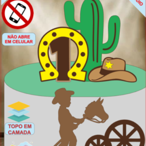 ARQUIVO de Corte Topo de Bolo  Country Cowboy Menino - 10