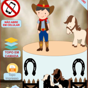ARQUIVO de Corte Topo de Bolo  Country Cowboy Menino - 19
