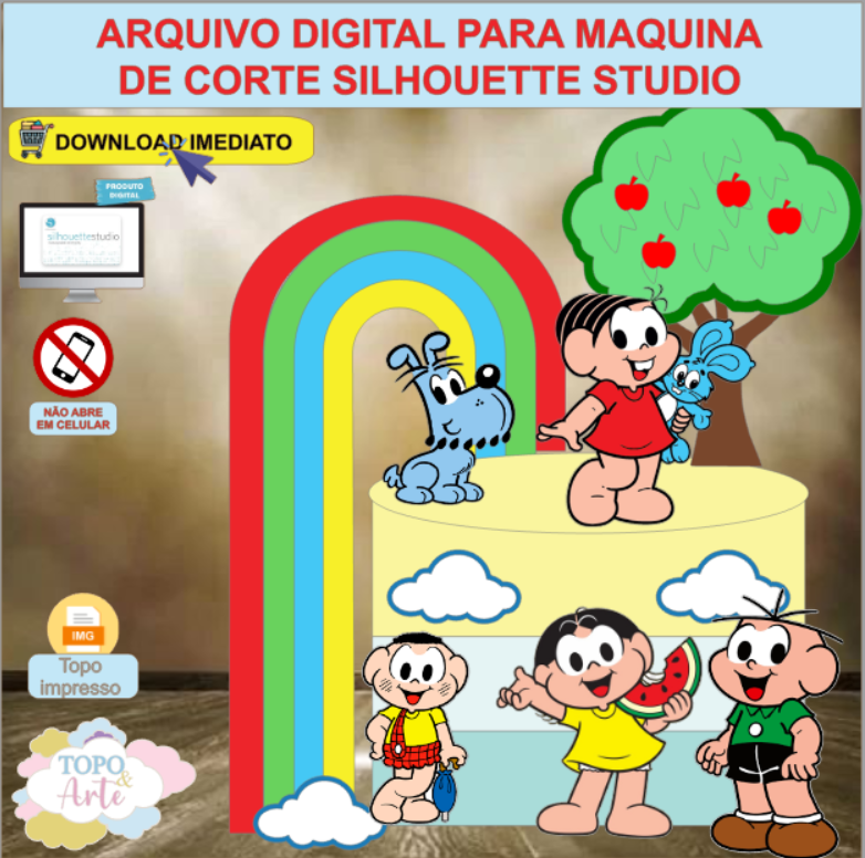 ARQUIVO de Corte Topo de Bolo Turma da Monica - 03