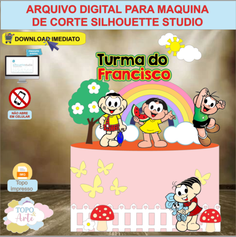 ARQUIVO de Corte Topo de Bolo Turma da Monica - 04