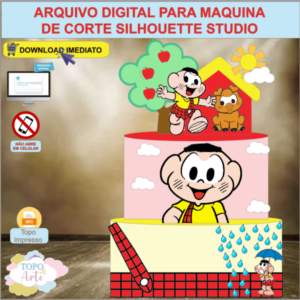 ARQUIVO de Corte Topo de Bolo Turma da Monica Apresenta Cascão - 18