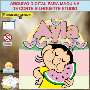 ARQUIVO de Corte Topo de Bolo  Turma da Monica Apresenta Magali - 06