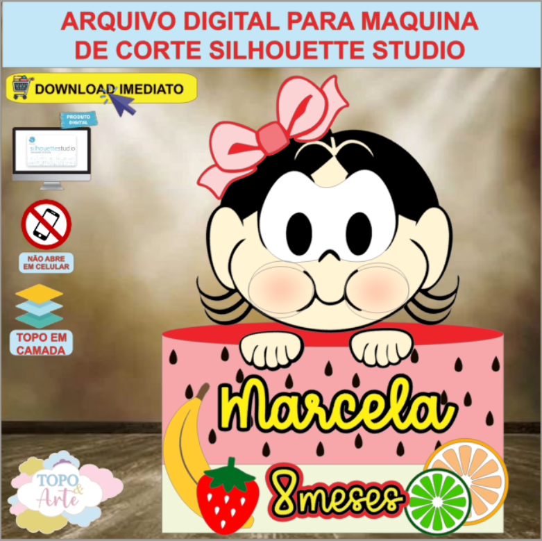 ARQUIVO de Corte Topo de Bolo Turma da Monica Apresenta Magali - 20