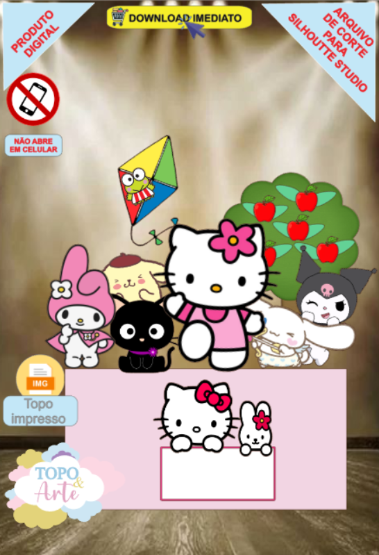 ARQUIVO de Corte Topo de Bolo Hello Kitty - 04