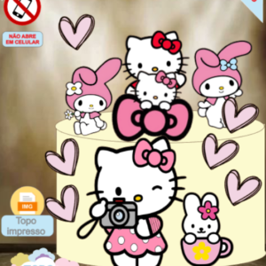 ARQUIVO de Corte Topo de Bolo Hello Kitty - 06