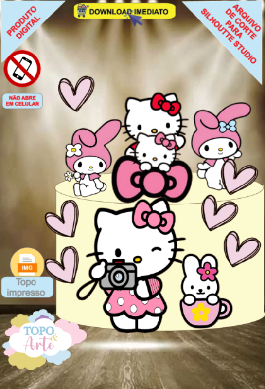 ARQUIVO de Corte Topo de Bolo Hello Kitty - 06
