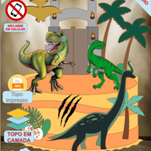 ARQUIVO de Corte Topo de Bolo  Dinossauro - 46