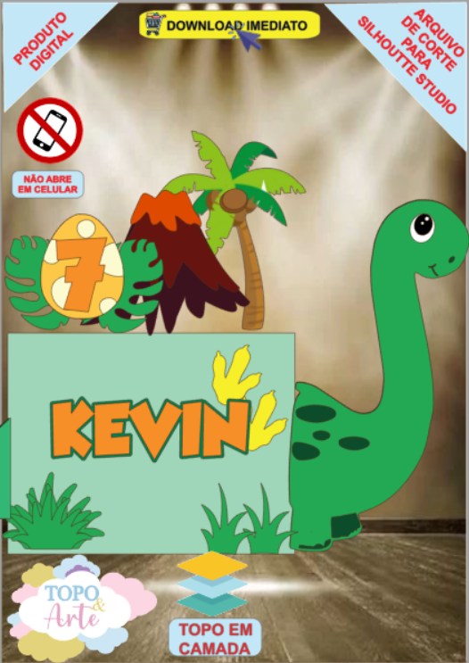 ARQUIVO de Corte Topo de Bolo Dinossauro - 49
