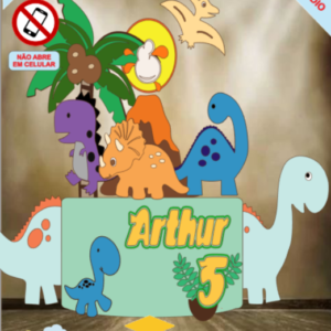 ARQUIVO de Corte Topo de Bolo  Dinossauro - 51