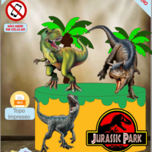 ARQUIVO de Corte Topo de Bolo  Dinossauro Jurassic Park - 56