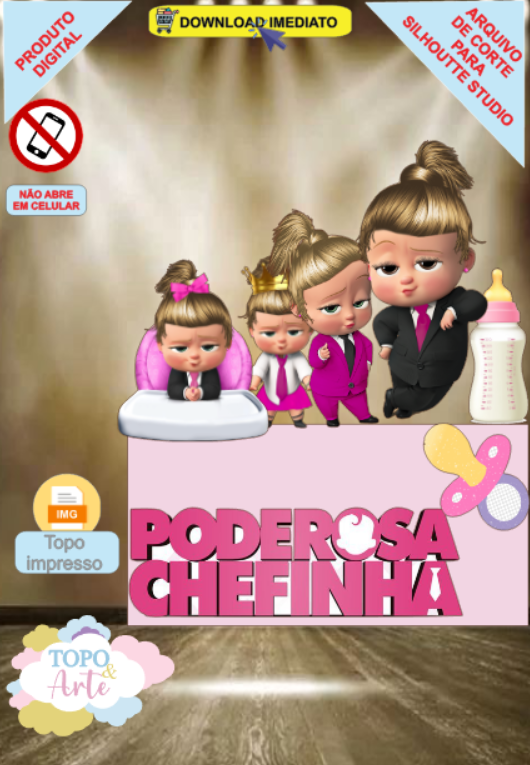 ARQUIVO de Corte Topo de Bolo Poderosa Chefinha - 03
