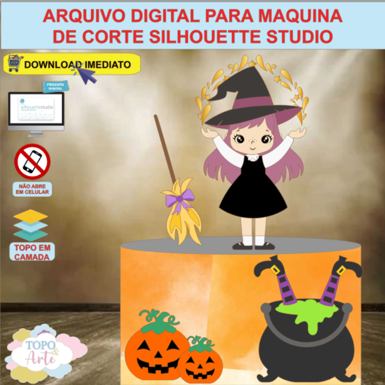 ARQUIVO de Corte Topo de Bolo Halloween Dia das Bruxas - 46