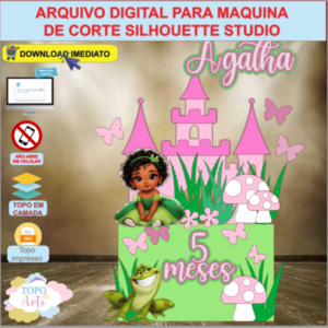 ARQUIVO de Corte Topo de Bolo A Princesa e o Sapo -14
