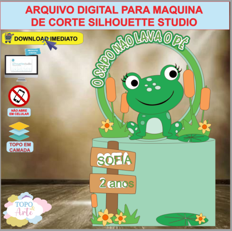 ARQUIVO de Corte Topo de Bolo A Sapinha da Princesa - 19