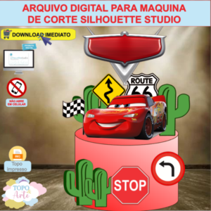 ARQUIVO de Corte Topo de Bolo Carros Disney - 05