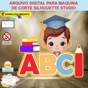 ARQUIVO de Corte Topo de Bolo ABC Formatura Menino - 52
