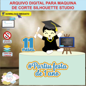 ARQUIVO de Corte Topo de Bolo ABC Formatura Menino - 53