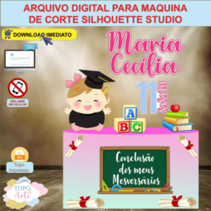 ARQUIVO de Corte Topo de Bolo ABC Formatura Mesversario Menina - 01