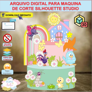 ARQUIVO de Corte Topo de Bolo Galinha Pintadinha - 02