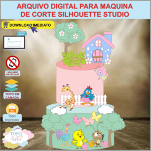 ARQUIVO de Corte Topo de Bolo Galinha Pintadinha - 03