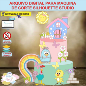 ARQUIVO de Corte Topo de Bolo Galinha Pintadinha - 05