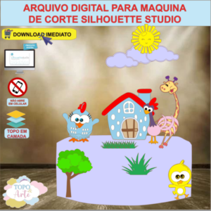 ARQUIVO de Corte Topo de Bolo Galinha Pintadinha - 08