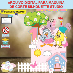 ARQUIVO de Corte Topo de Bolo Galinha Pintadinha - 09
