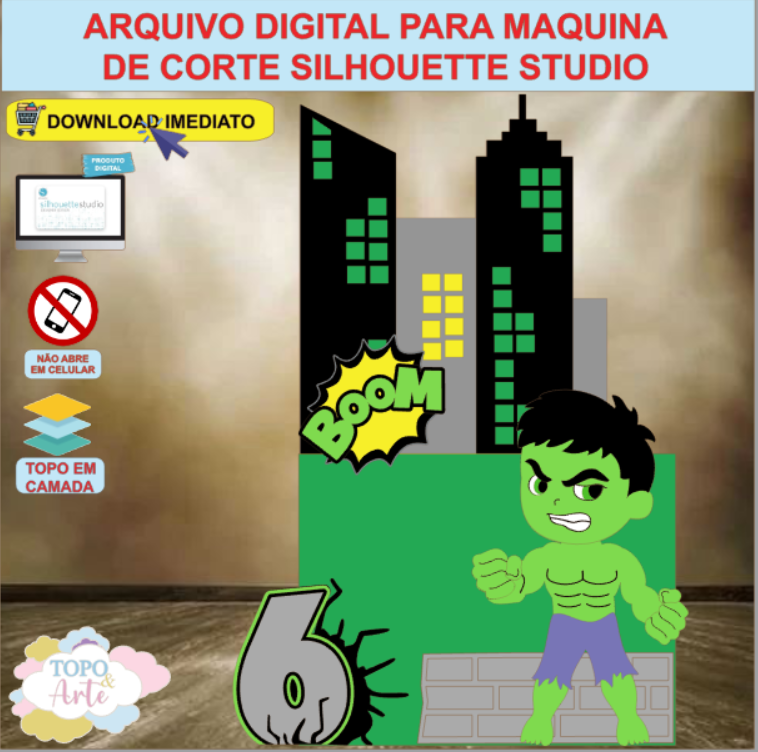 ARQUIVO de Corte Topo de Bolo Hulk - 02