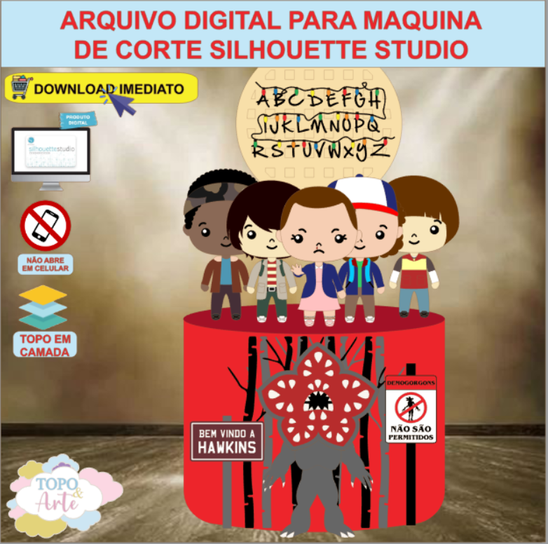ARQUIVO de Corte Topo de Bolo Stranger Things - 04