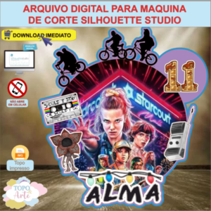 ARQUIVO de Corte Topo de Bolo Stranger Things Shaker - 08