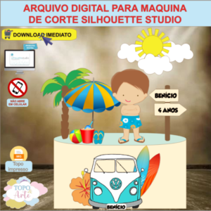 ARQUIVO de Corte Topo de Bolo Tardezinha Praia Kombi- 06