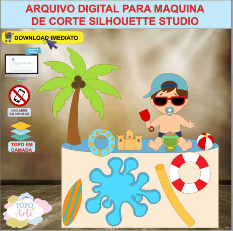 ARQUIVO de Corte Topo de Bolo Tardezinha Praia - 10