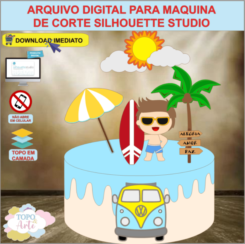 ARQUIVO de Corte Topo de Bolo Tardezinha Praia - 16