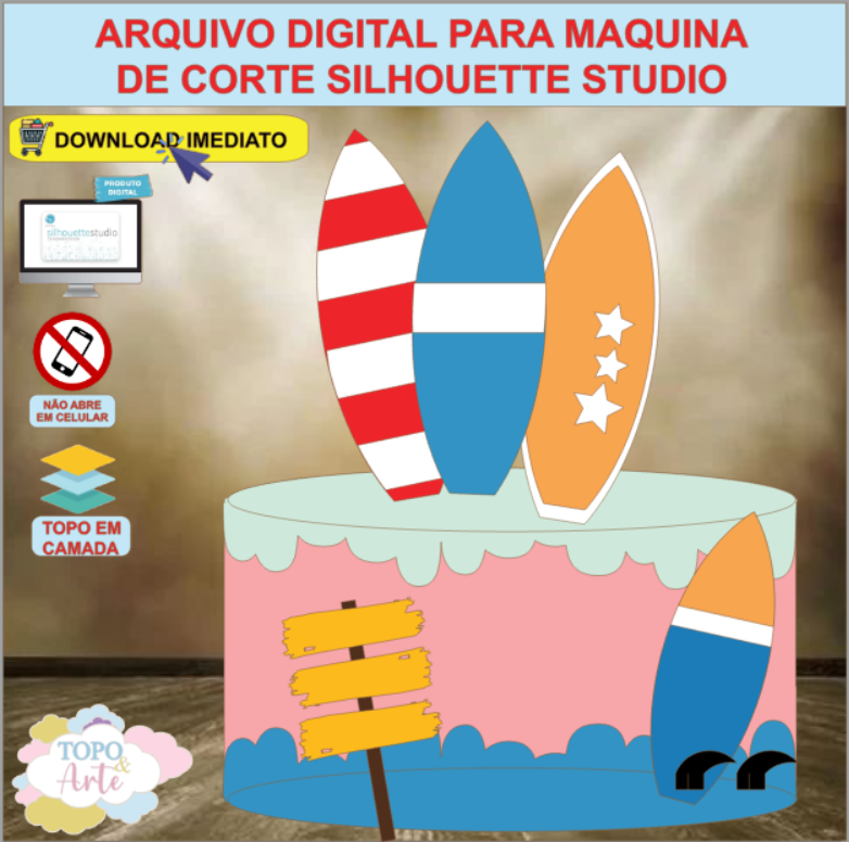 ARQUIVO de Corte Topo de Bolo Tardezinha Praia - 17