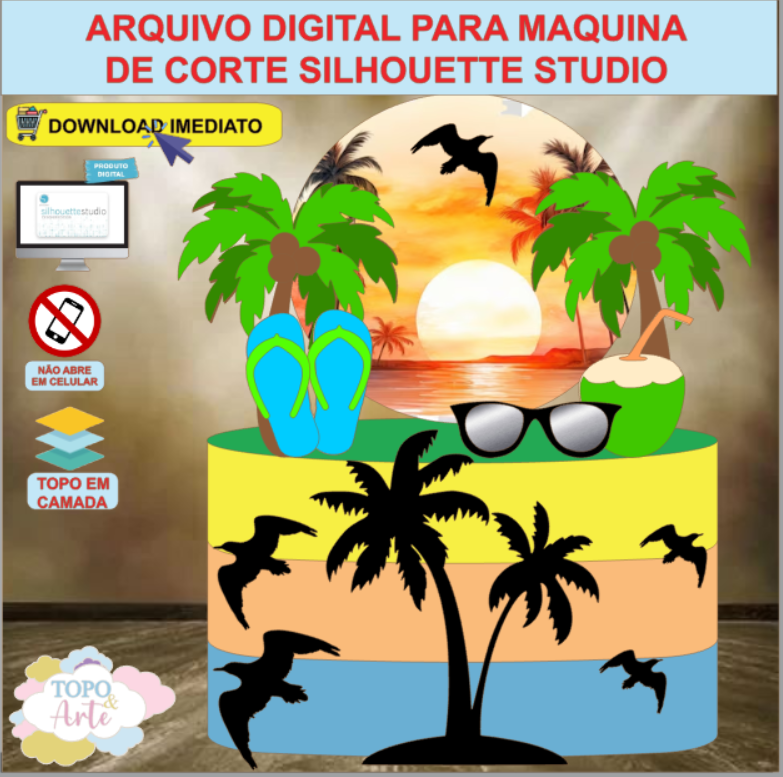 ARQUIVO de Corte Topo de Bolo Tardezinha Praia - 19
